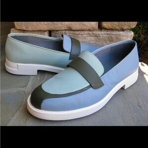 Camper Two-Tone Blue and Green Loafers